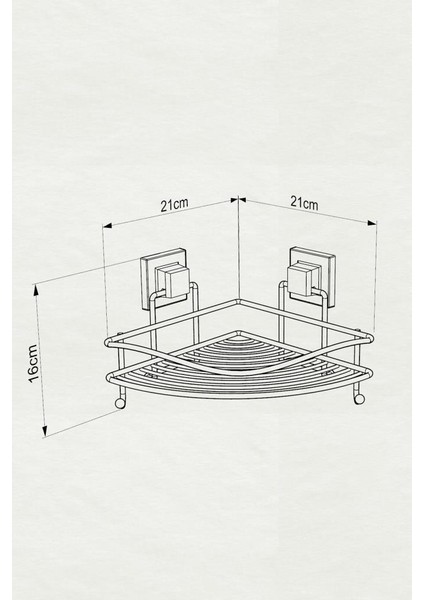 Yapışkanlı Askılı Tek Katlı Banyo Köşe Rafı Krom EF250