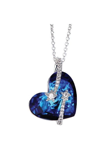 Swarovski Taşlı Kalp Kolye