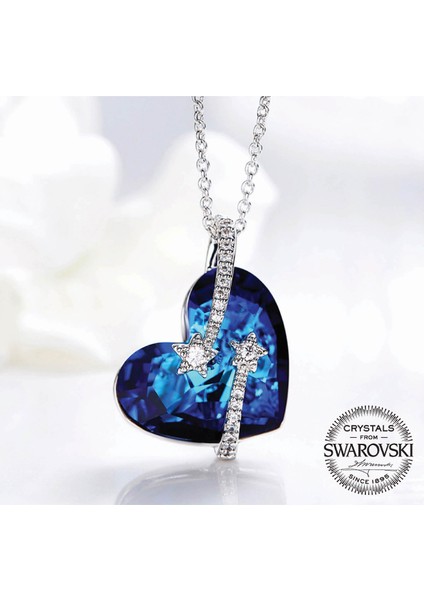 Swarovski Taşlı Kalp Kolye