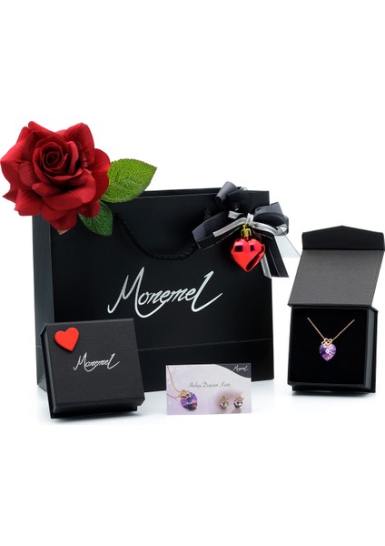 Lacivert Swarovski Taşlı Kolye