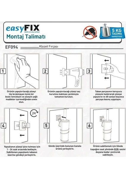 Yapışkanlı Klozet Fırçası Krom EF094 indirimleri