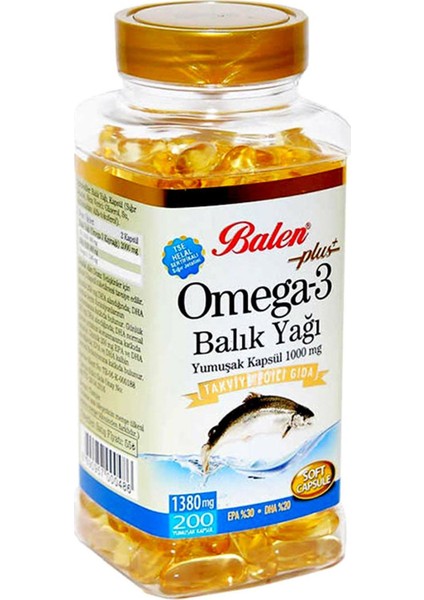 Omega 3 Balık Yağı 1380 Mg 200 Kapsül 2 Adet fiyatları