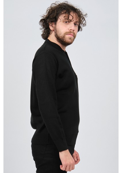 Erkek Cep Detaylı Polo Yaka Kazak 42544241 Siyah fırsatları