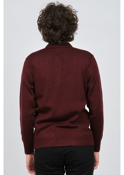 Erkek Cep Detaylı Polo Yaka Kazak 42544241 Bordo indirimleri