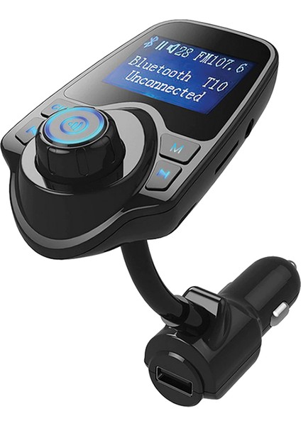 T10 LED Ekran Usb+Tf Desteği 2.1A Bluetooth Destekli Fm Transmitter