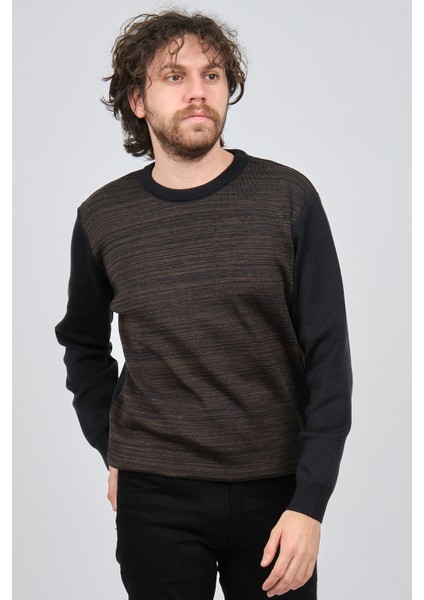 Erkek Bisiklet Yaka Desenli Kazak 60862013 Lacivert modelleri