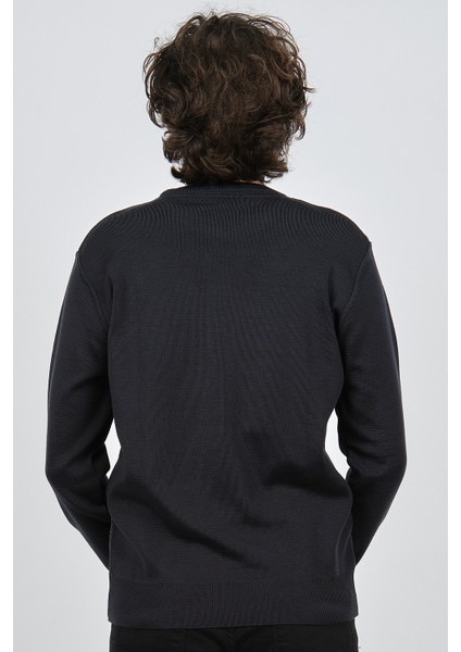 Erkek Bisiklet Yaka Desenli Kazak 60862013 Lacivert indirimleri