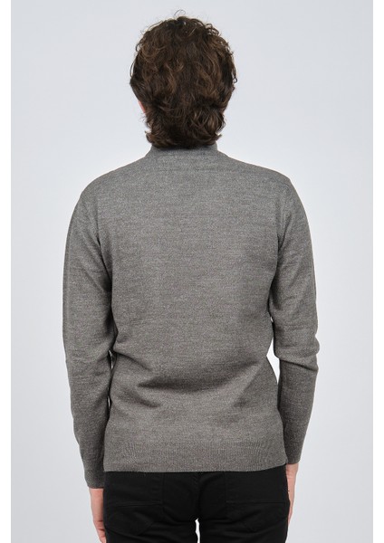 Erkek Yarım Balıkçı Yaka Düz Kazak 42564252 Gri indirimleri