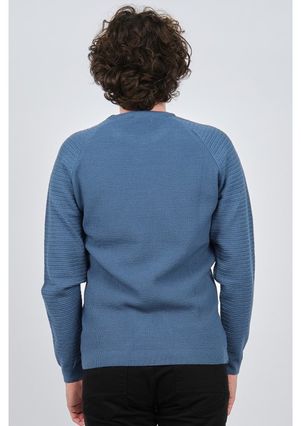 Erkek Bisiklet Yaka Slim Fit Kazak 42554259 Mavi indirimleri