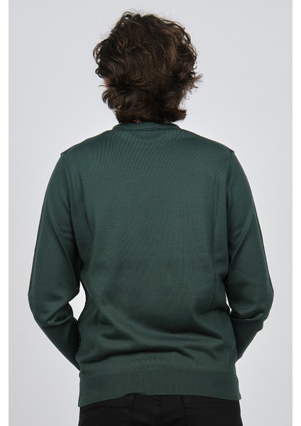 Erkek Bisiklet Yaka Desenli Yün Kazak 4537043 Yeşil indirimleri