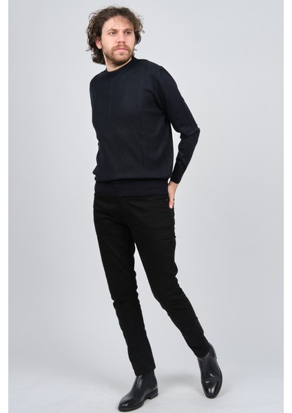 Erkek Bisiklet Yaka Desenli Yün Kazak 4537063 Laci-Yeşil fiyatları