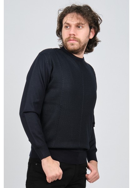 Erkek Bisiklet Yaka Desenli Yün Kazak 4537063 Laci-Yeşil modelleri