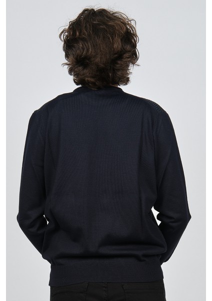 Erkek Bisiklet Yaka Desenli Yün Kazak 4537063 Laci-Yeşil indirimleri