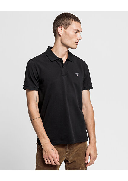 Erkek Siyah Regular Fit Pique Polo 2201.5