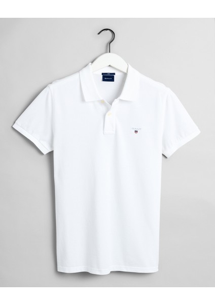 Erkek Beyaz Slim Fit Pique Polo 2202.110