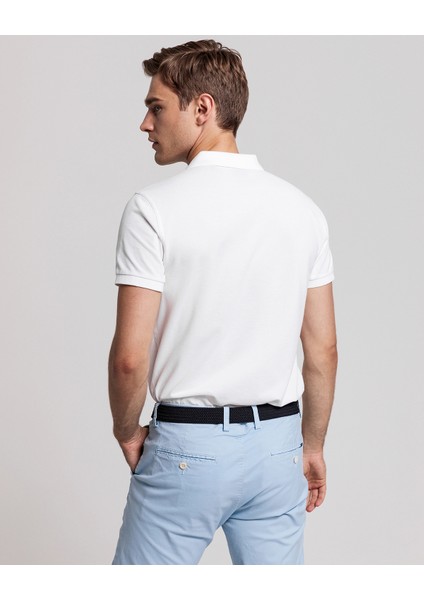 Erkek Beyaz Slim Fit Pique Polo 2202.110 fiyatları
