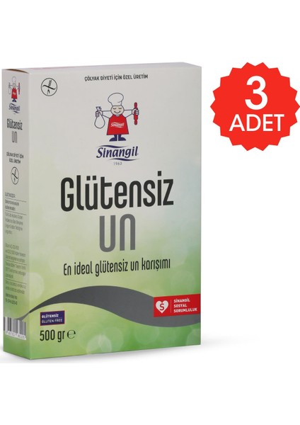 Glutensiz Un 500 gr x 3'lü