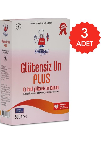 Glutensiz Plus Un 500 gr x 3'lü