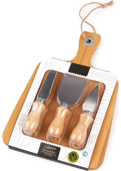 3 Bıçaklı Bambu Peynir Tahtası -101755