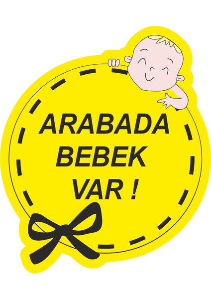 Arabada Bebek Var Sticker - 15089