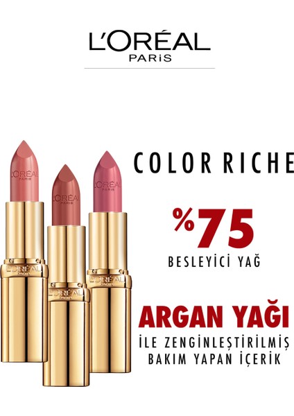 L'Oréal Paris Color Riche Saten Bitişli Ruj 112 Paris Paris - Pembe