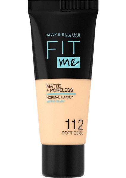 Maybelline New York Fit Me Matte+Poreless Fondöten - 112 Soft Beige