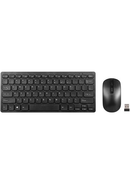 Kablosuz Wireless Taşınabilir Klavye Mouse Set Siyah