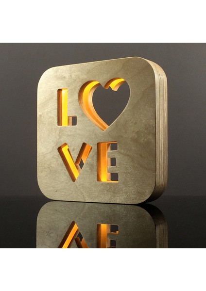 Love Masa & Gece Lambası - Dekoratif Ahşap LED Aydınlatma