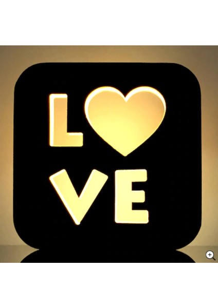 Love Masa & Gece Lambası - Dekoratif Ahşap LED Aydınlatma