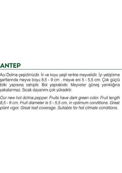 Agro Tohum Ata Tohumu Yöresel Acı Dolma Biber Antep 1 gr Yaklaşık 100 Adet