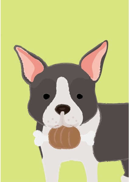 2'li Set 35X50 cm Çocuk Odası Sevimli Gri Köpekler Temalı Kanvas Tablo Seti