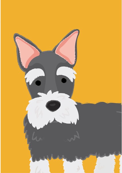 2'li Set 35X50 cm Çocuk Odası Sevimli Gri Köpekler Temalı Kanvas Tablo Seti