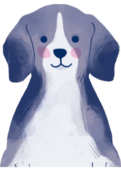 3'lü Set 40X40 cm Çocuk Odası Oturan Sevimli Köpekler Temalı Kanvas Tablo Seti