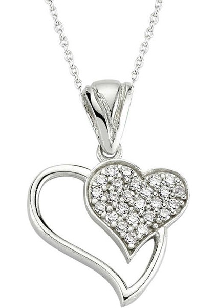 Gumush Gümüş Kalpli Kadın Kolye