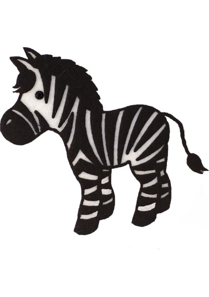 Toptan Keçe Keçe 9 cm Zebra Figürü 3 Adet, Keçeden Zebra Süsü