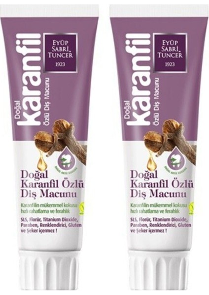 Doğal Karanfil Özlü Diş Macunu 75 ml x 2 Adet