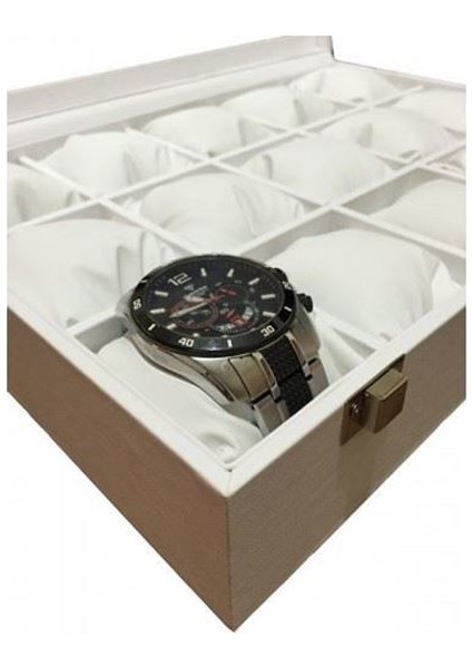 Saat Kutusu 15 Li Beyaz Ahşap Kasa Üzeri Deri Kaplama fiyatları