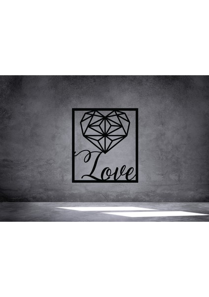 Kalp Love Ahşap Duvar Tablosu