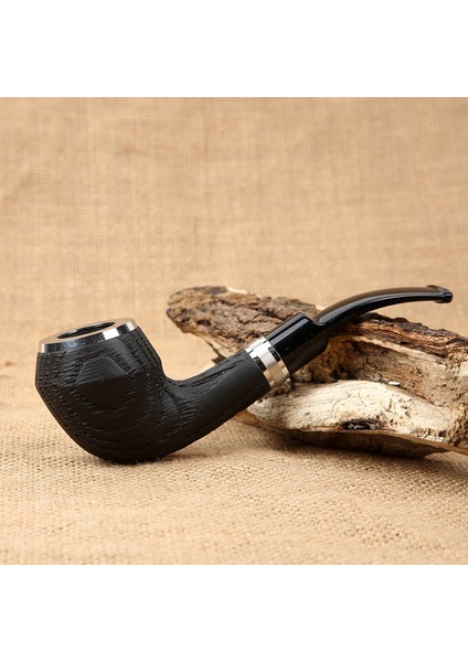 Metal Süslü Maun Eğik Sap Ahşap Pipo RA75 9 mm fiyatları