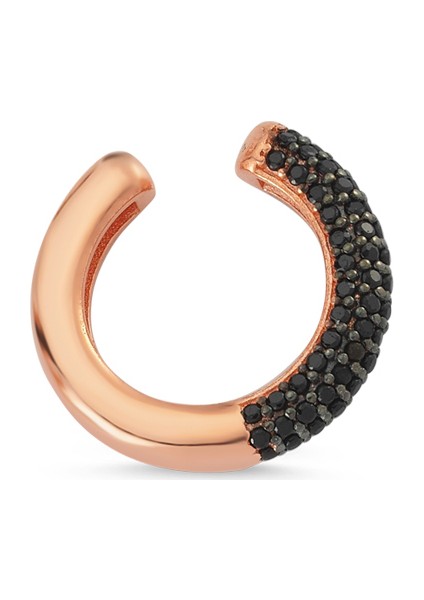 Siyah Taşlı Kıkırdak Rose Gümüş Küpe G178KPT2 fiyatları