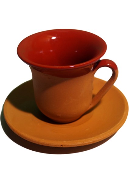 Kırmızı Renkli Toprak Fincan Takımı 6’lı Set modelleri