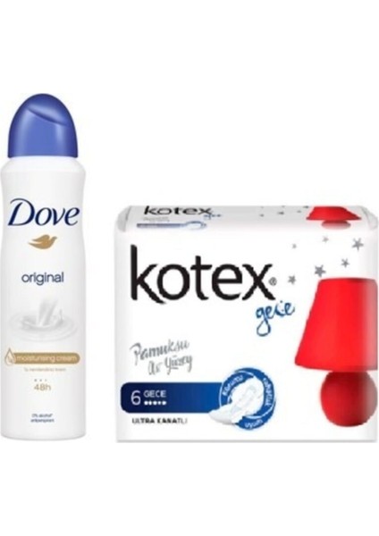 Deodorant Sprey & Orıgınal Kadın 150ml + Kotex Gece 6lı