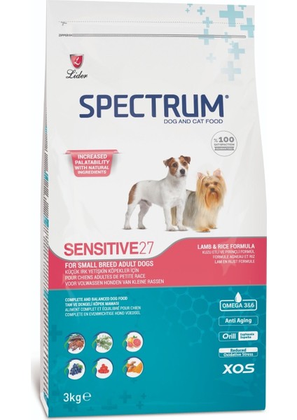 Yetişkin Küçük Irk Köpek Maması Sensitive 27 3 kg Spectrum