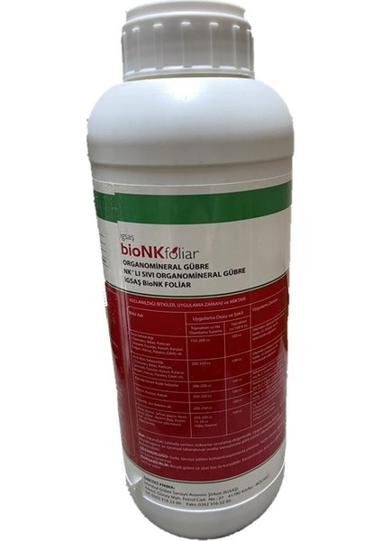 Bionk Foliar Organik Karışımlı Bahçe Çiçek Bitki Besini Azot Fosfor Nklı Sıvı Organomineral Gübre 1 Lt fiyatları