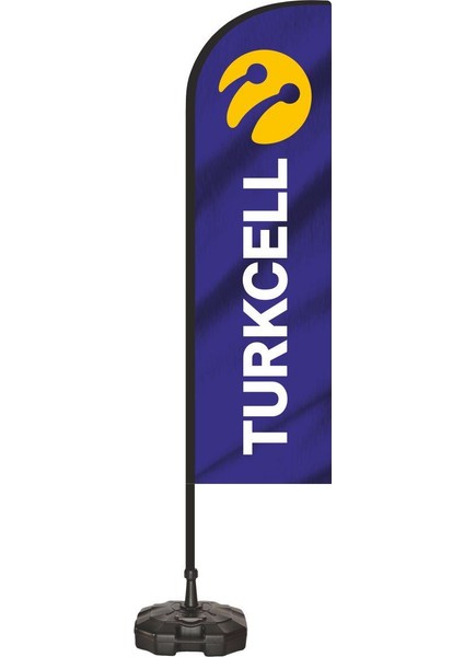 Turkcell Yelken Plaj Bayrağı Takımı Lacivert Zemin