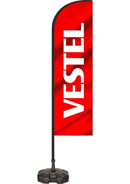 Vestel Yelken Plaj Bayrağı Takımı Kırmızı Zemin