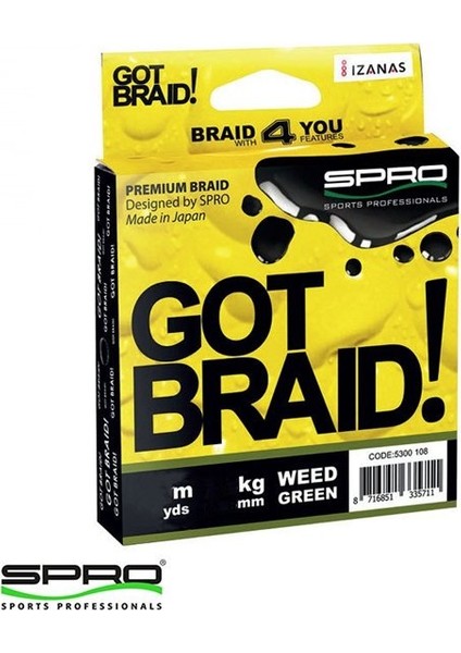 Got Braid! 0,18MM 300M Yeşil Ip Misina