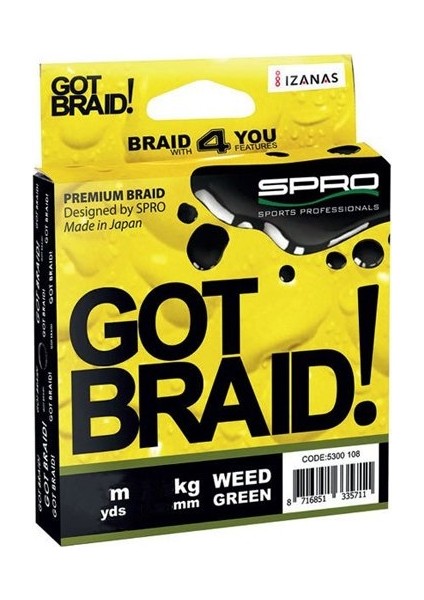 Got Braid! 0,18MM 300M Yeşil Ip Misina