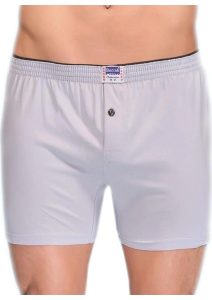 12 Adet Gri Renk Penye Boxer