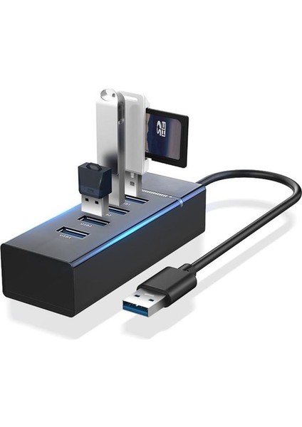 Pc Dizüstü Bilgisayar Adaptör Kablosu Çoklayıcı 4 Portlu USB 3.0 Hub C-848